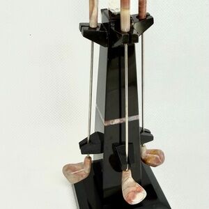 Vintage Stone Golf Club Desk Set - Hand-Carved
Marble/Onyx/Agate Decor